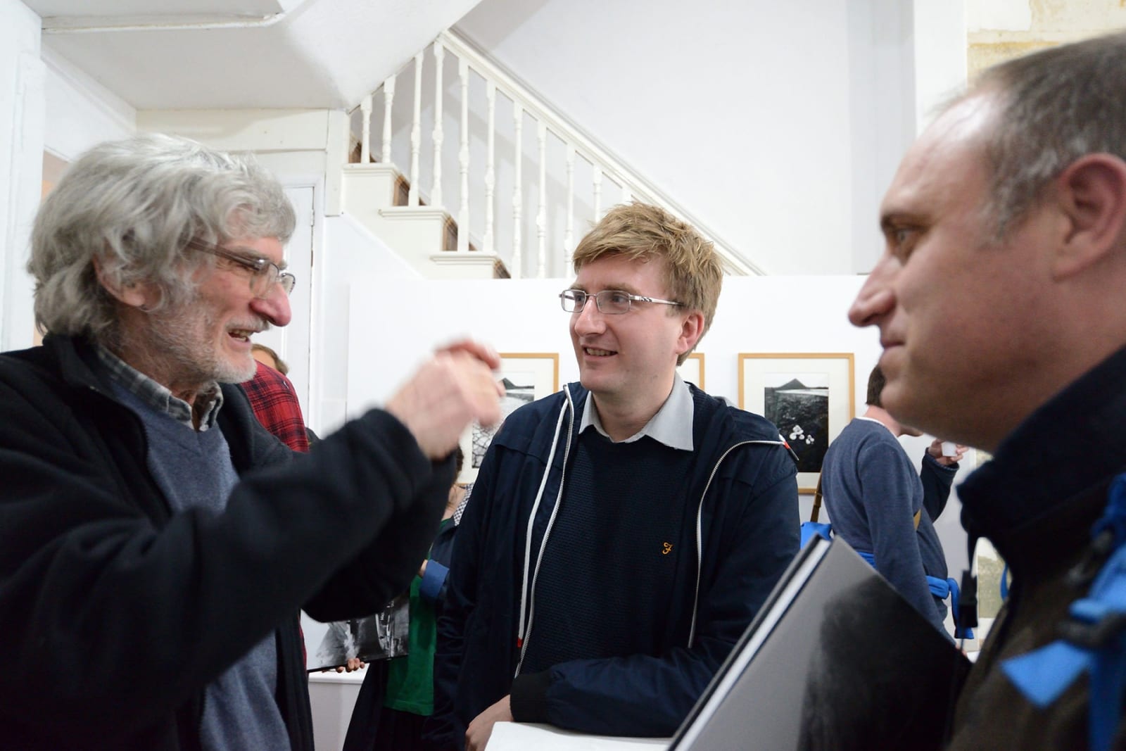 Michal Cala (left) at the Finissage of the SILESIA 1975-1985 exhibition at MMX Gallery, 28 October 2017