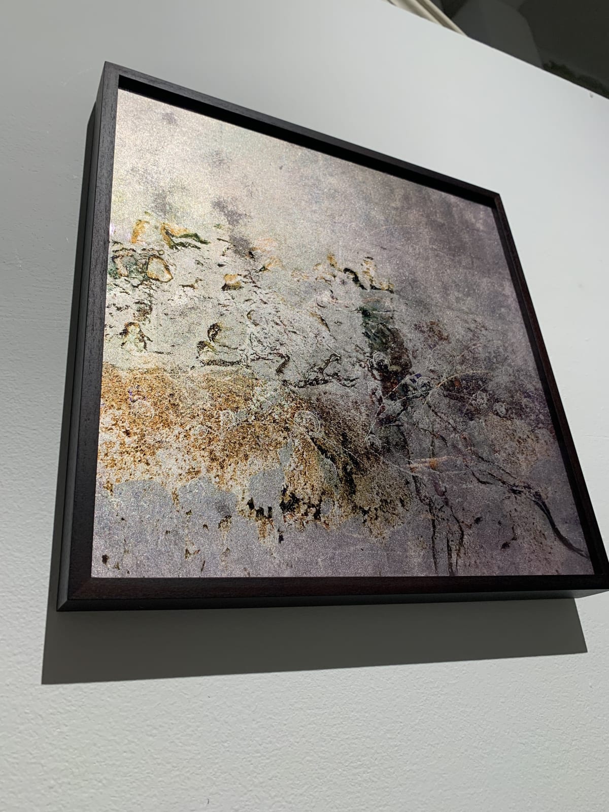 Valda Bailey, Cosmos II, Moon Gold and Pink Gold leaf on Glass, 2019
