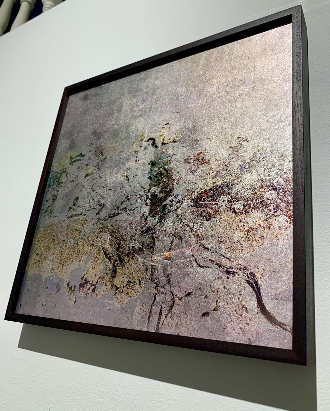 Valda Bailey, Cosmos II, Moon Gold and Pink Gold leaf on Glass, 2019