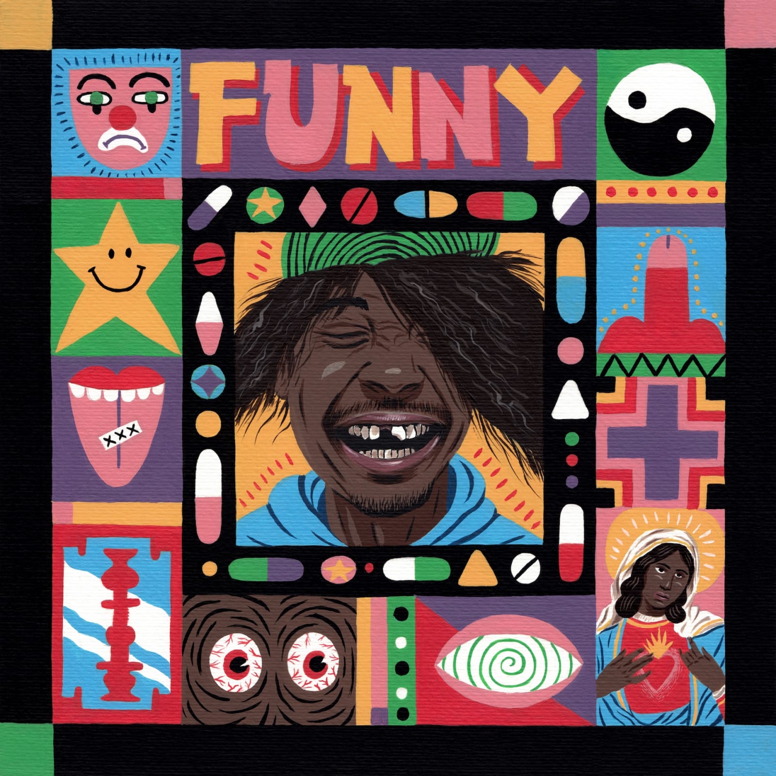 Danny Brown, 2019, acrylic on paper, 30 x 30 cm, SOLD