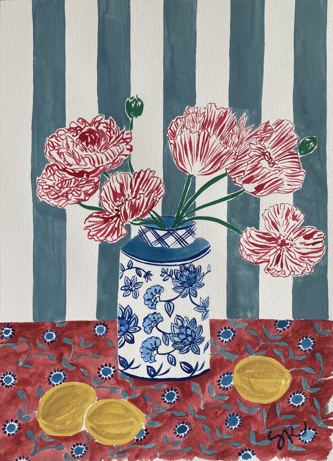 Sophie Roberts, Parrot Tulips with Lemons , 2021