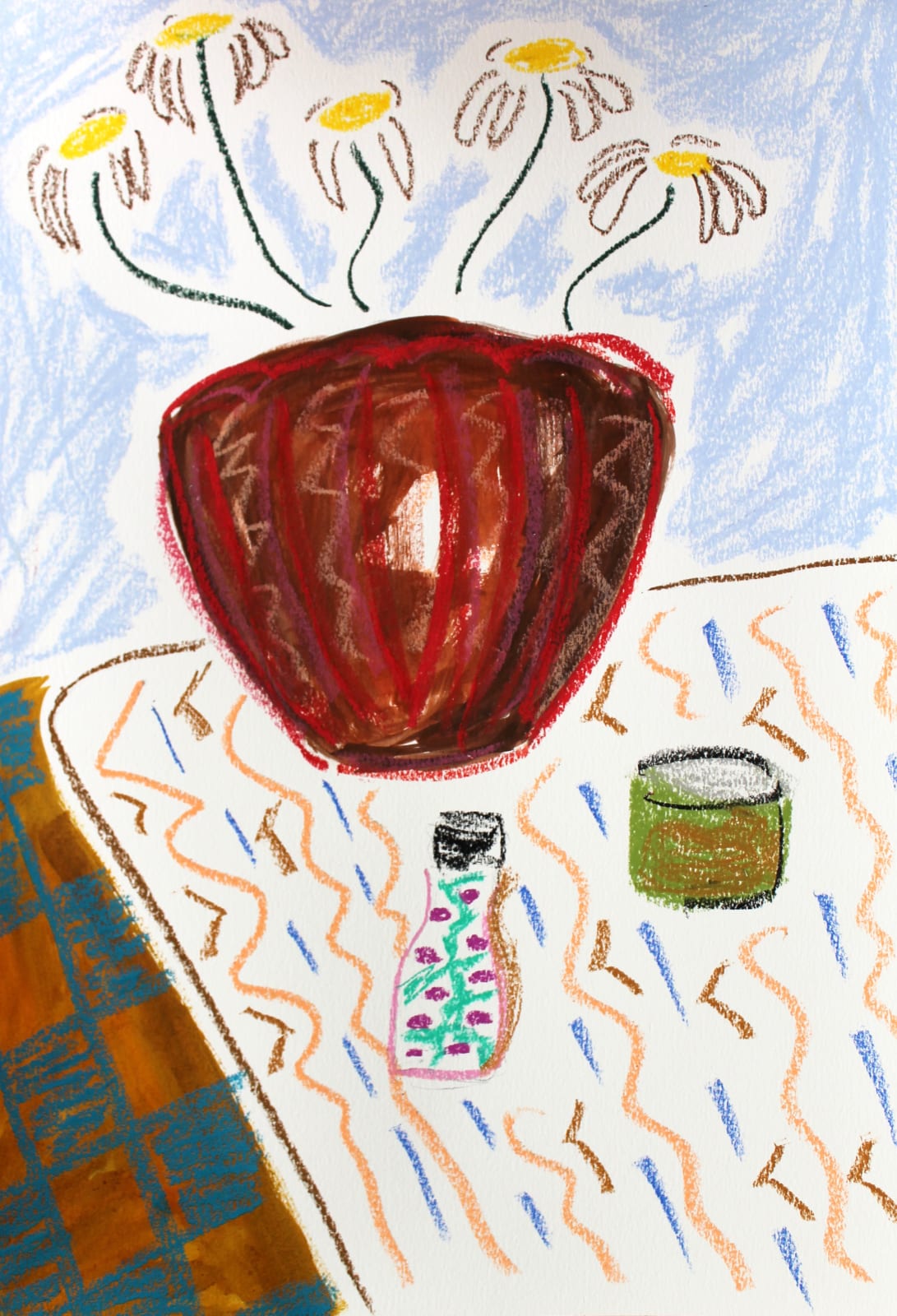 Paul Binks, Daisies in a shell shaped vase, 2020