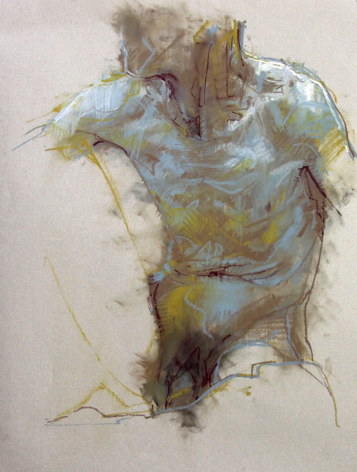 Cian McLoughlin Torso Chalk pastel 29 x 21 cm