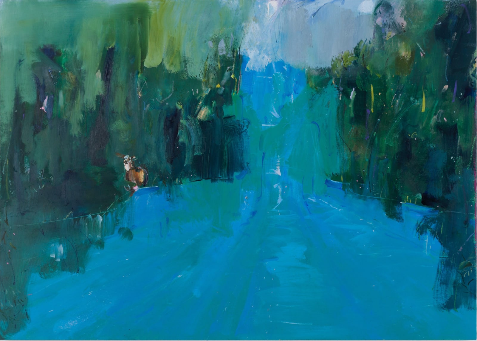 Gabhann Dunne Stealing rivers Oil on gesso panel 50 x 70 cm