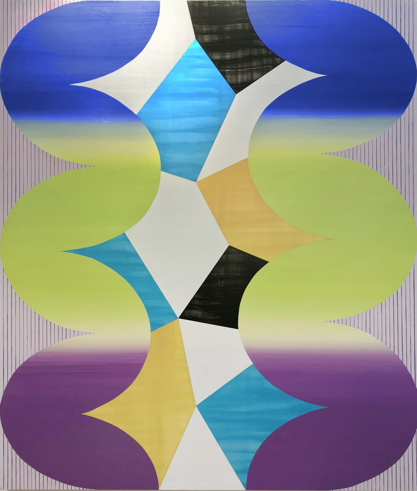 Shirley Kaneda Hectic Emptiness, 2018 acrylic on canvas 64” x 54”