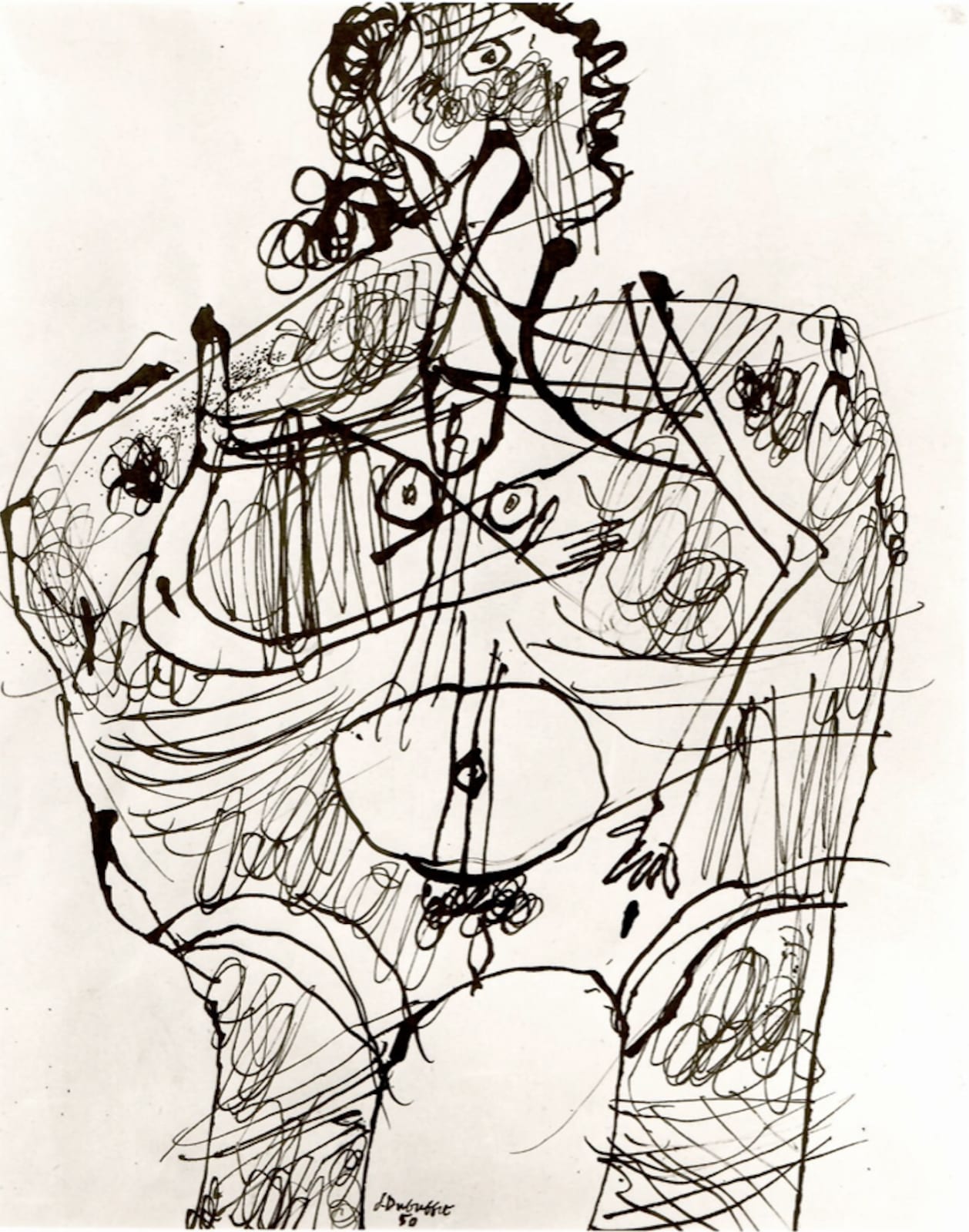 Jean Dubuffet Corps de dame, juin-aout 1950 dessin à l'encre de chine 27 x 21 cm