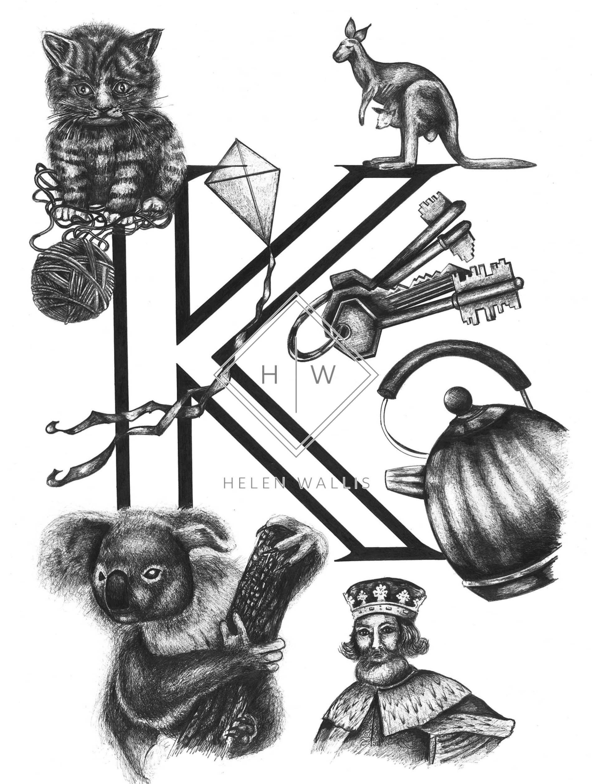 Alphabet Prints, Letter K