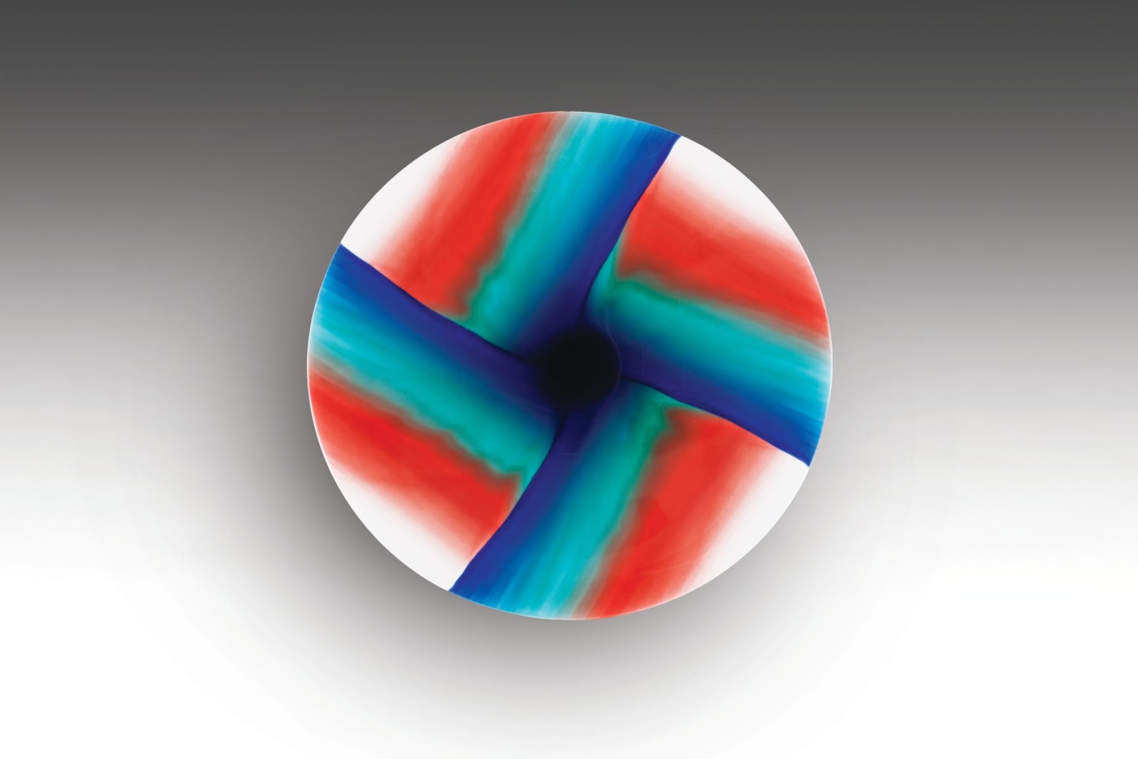 Time and Space, 2015 Porcelain with vivid colored glaze (yôsai) 26 in diameter (66 cm diameter)