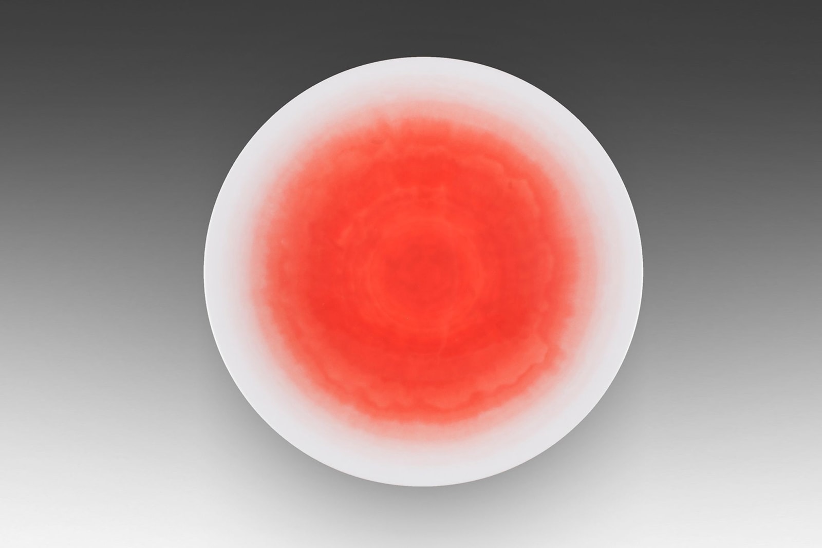 Harvest Moon, 2015 porcelain with vivid colored glaze (yôsai) 26 3/8 in diameter (67 cm diameter)