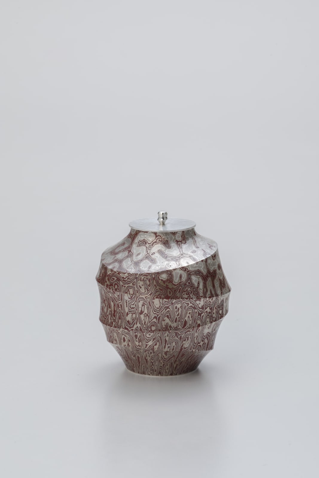 Sako Ryuhei, Mokume-gane Uchidashi Container, 2021