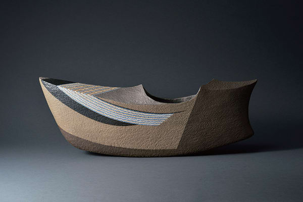 Saeki Moriyoshi, Vase with Silver Line Design, 2012