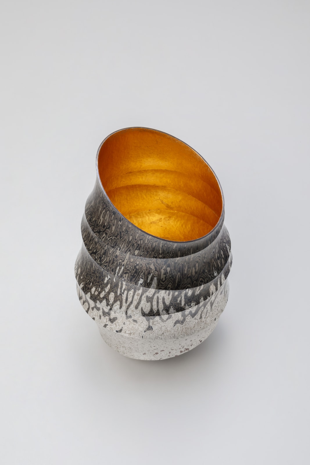 Sako Ryuhei, Mokume-gane Uchidashi Shinogi Vase 01, 2020