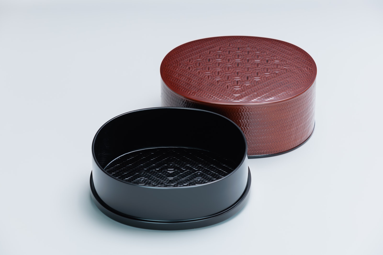 Komori Kunie, Small Box in Ajiro Weave with Tamenuri Urushi, 2022