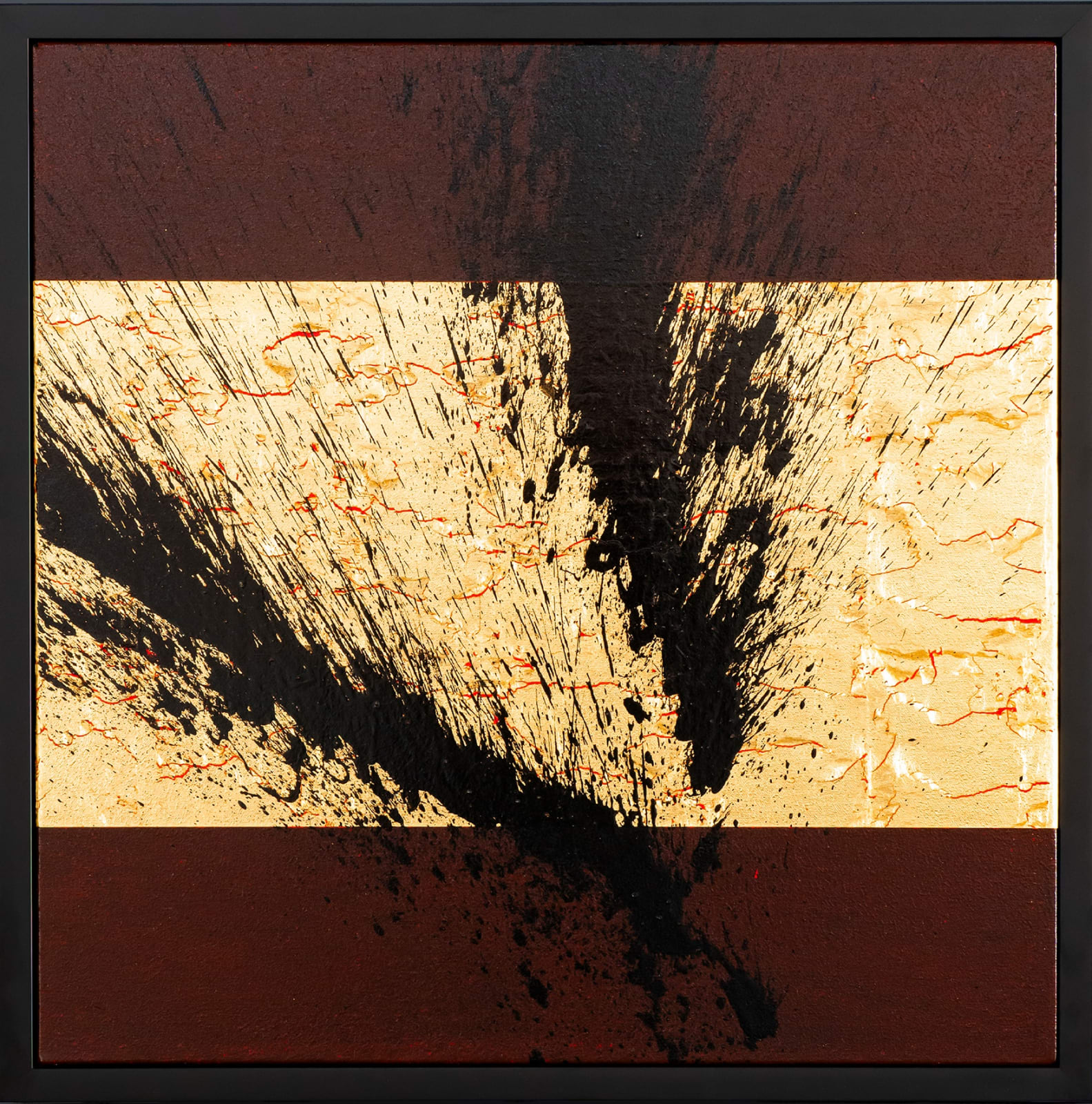 David Stanley Hewett, Bushido 240, 2023, Kanazawa gold leaf and acrylic on canvas, 65 x 65 cm.