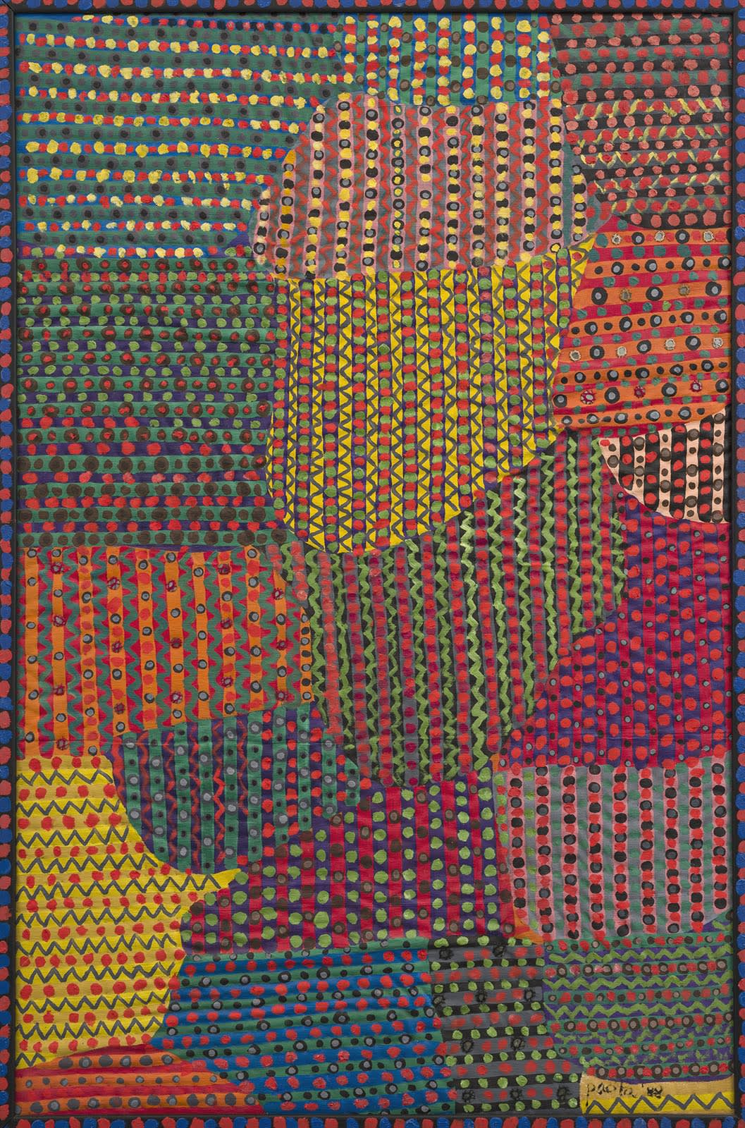Green screen, 1988 Acrylic, mirrors on stitched and padded canvas 58 x 31 in 147 x 79 cm