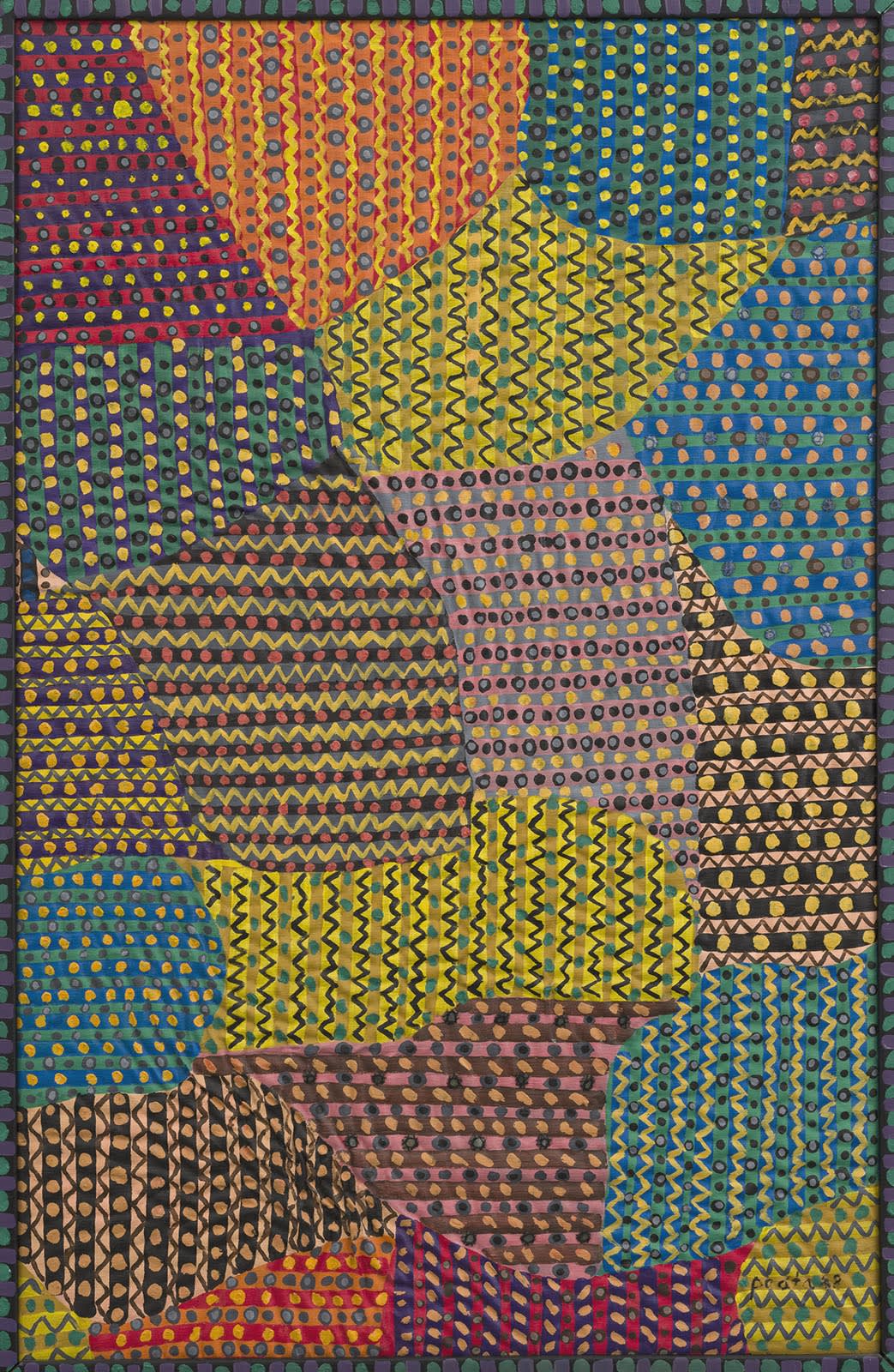 Yellow screen, 1988 Acrylic, mirrors on stitched and padded canvas 58 x 31 in 147 x 79 cm
