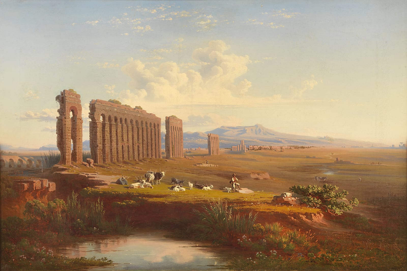 Johann Jakob FREY, View of the Roman countryside with the Claudian aqueduct