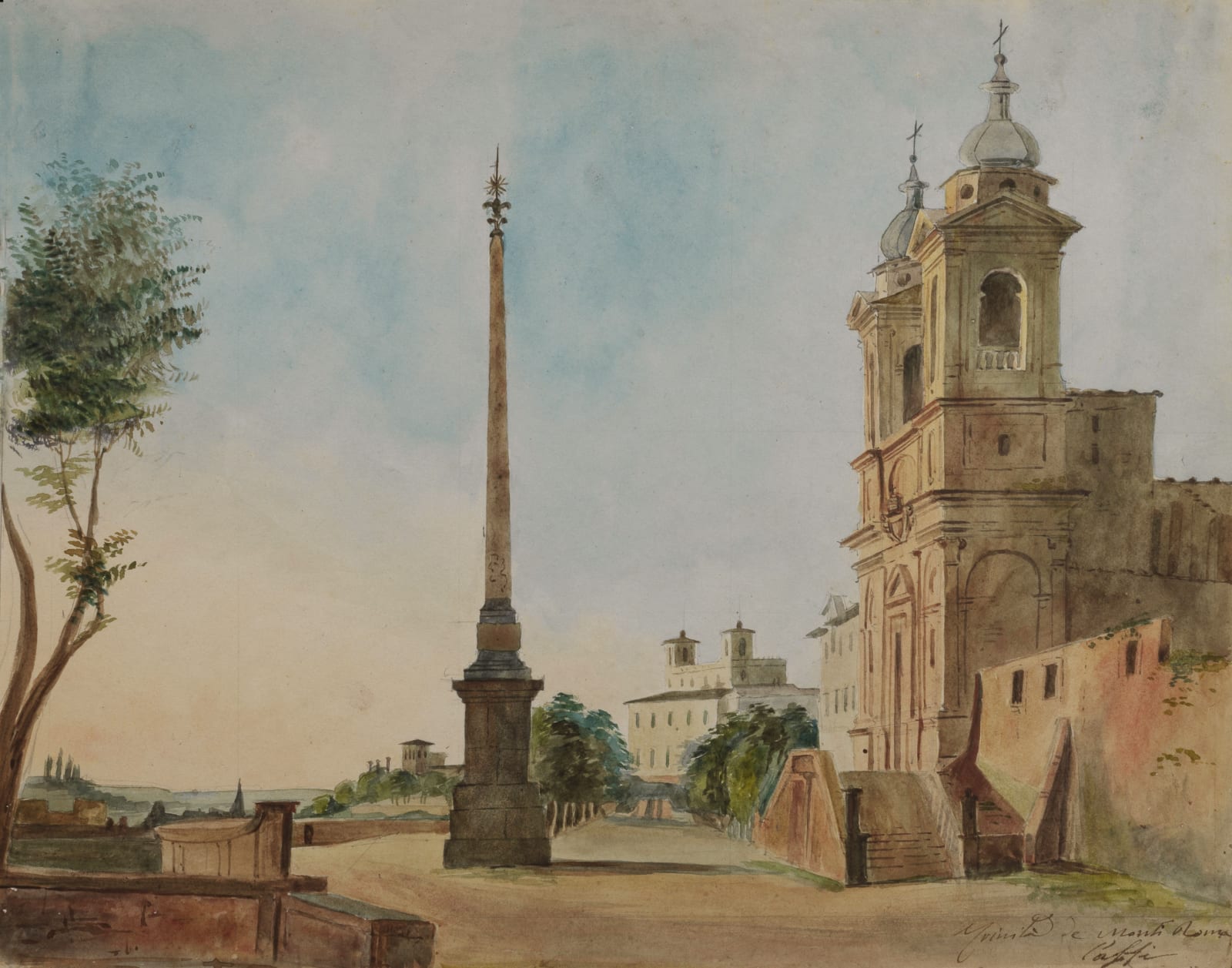 Ippolito CAFFI, View of Trinità dei Monti with Villa Medici