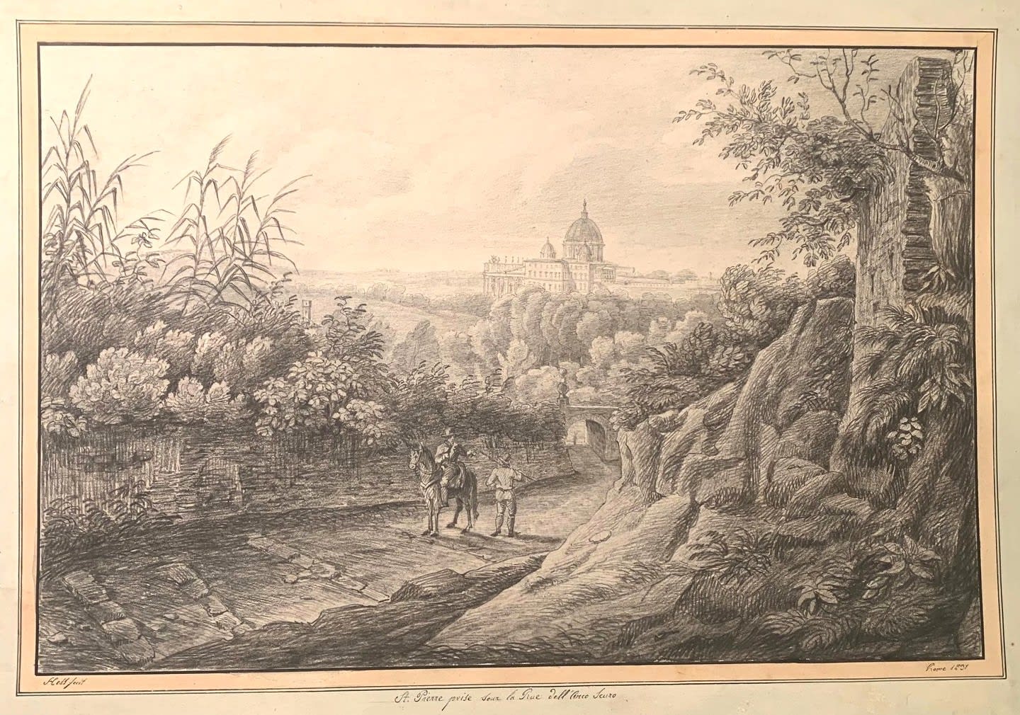 Hieronymus HESS, View of the so-called ‘Arco Oscuro’, Rome, 1831
