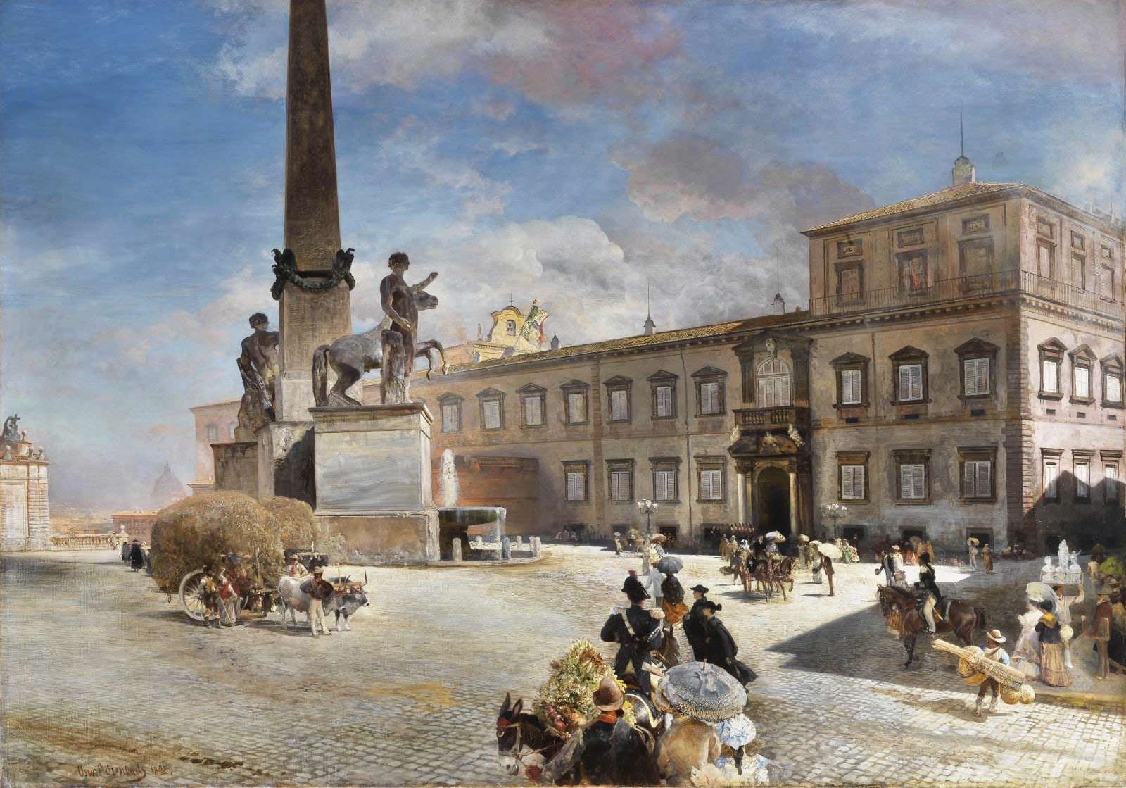 Oswald ACHENBACH, Views of the Quirinale Palace , 1892