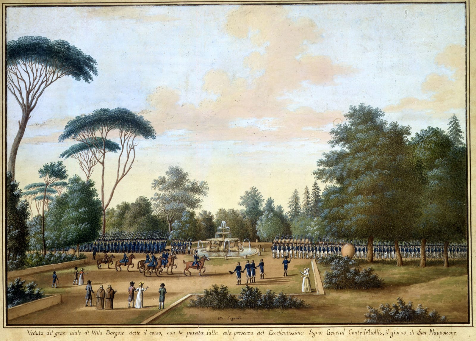 Vincenzo SEGANTI , Military parade at Villa Borghese