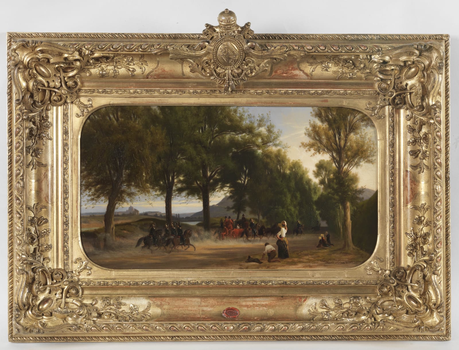 Charles-Joseph LECOINTE, Pope Pius IX in His Carriage on the Viale di Tor di Quinto in Rome, 1855