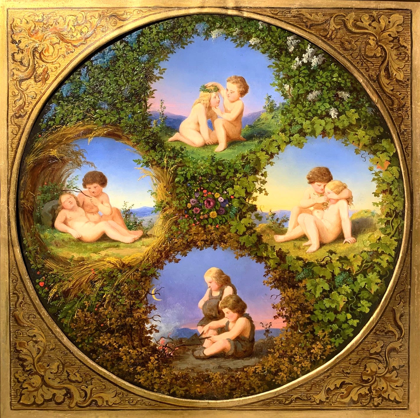 Theodor FISCHER-POISSON, Putti with the Four Seasons, 1851