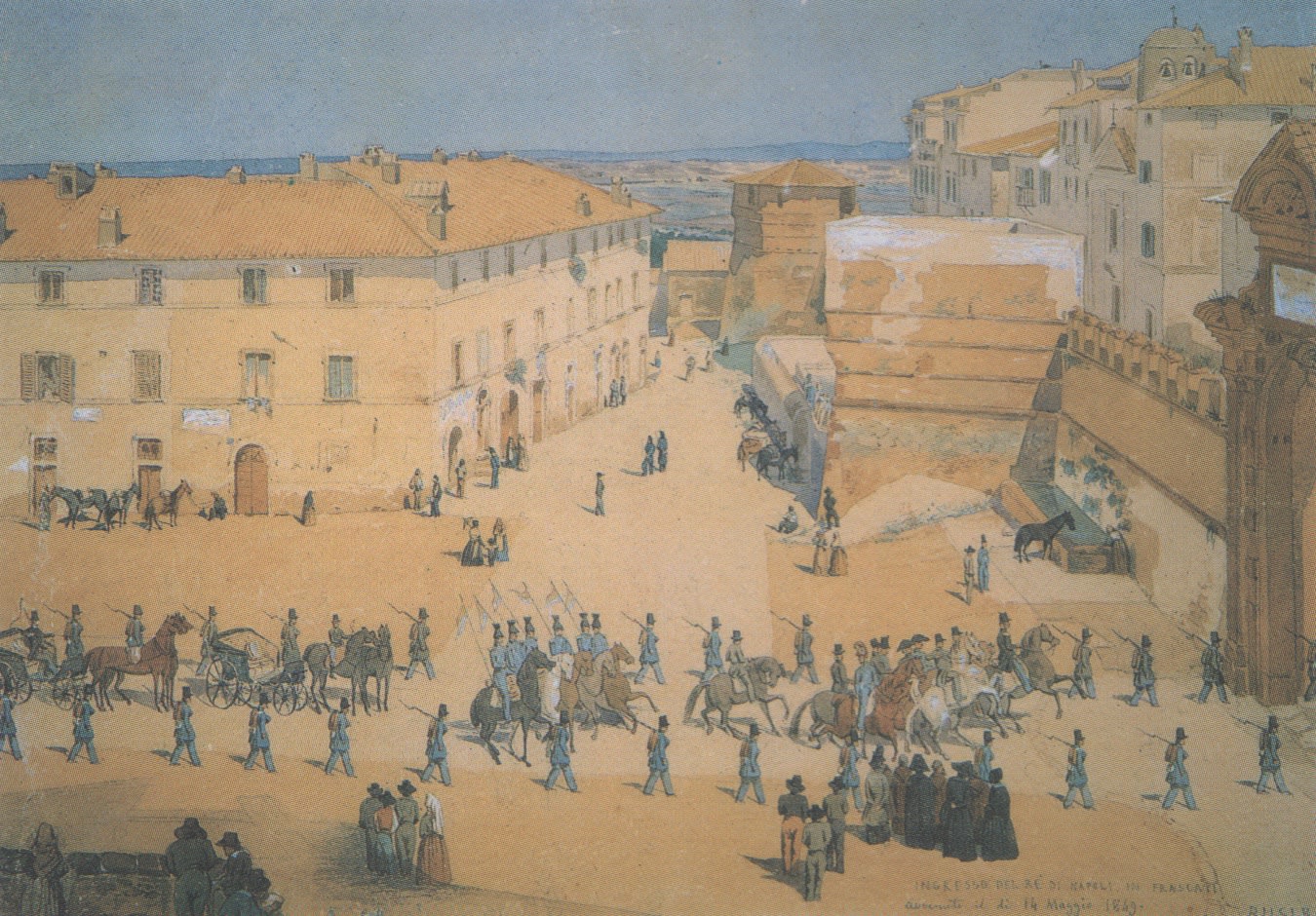 Andrea BUSIRI VICI, Arrival at Frascati of the King of Naples