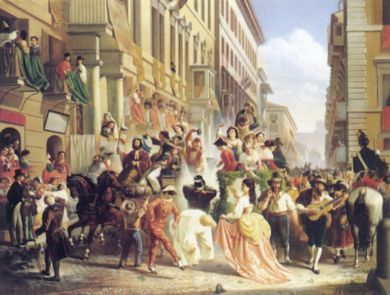 Carel Max Gerlach Anton QUAEDVLIEG, Carnival in Piazza Colonna