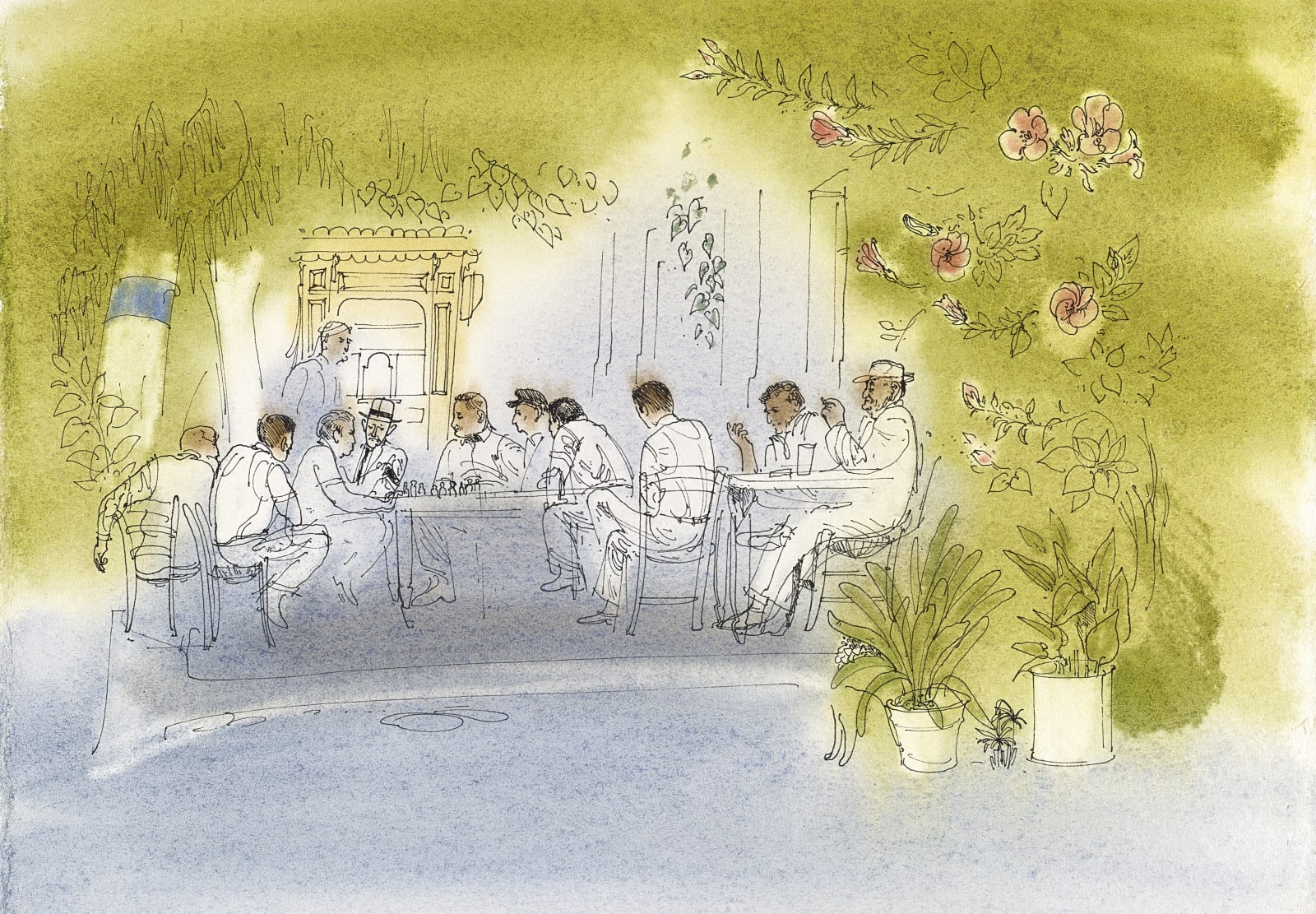 David Gentleman, Café, Pythagorion, Samos, 1969