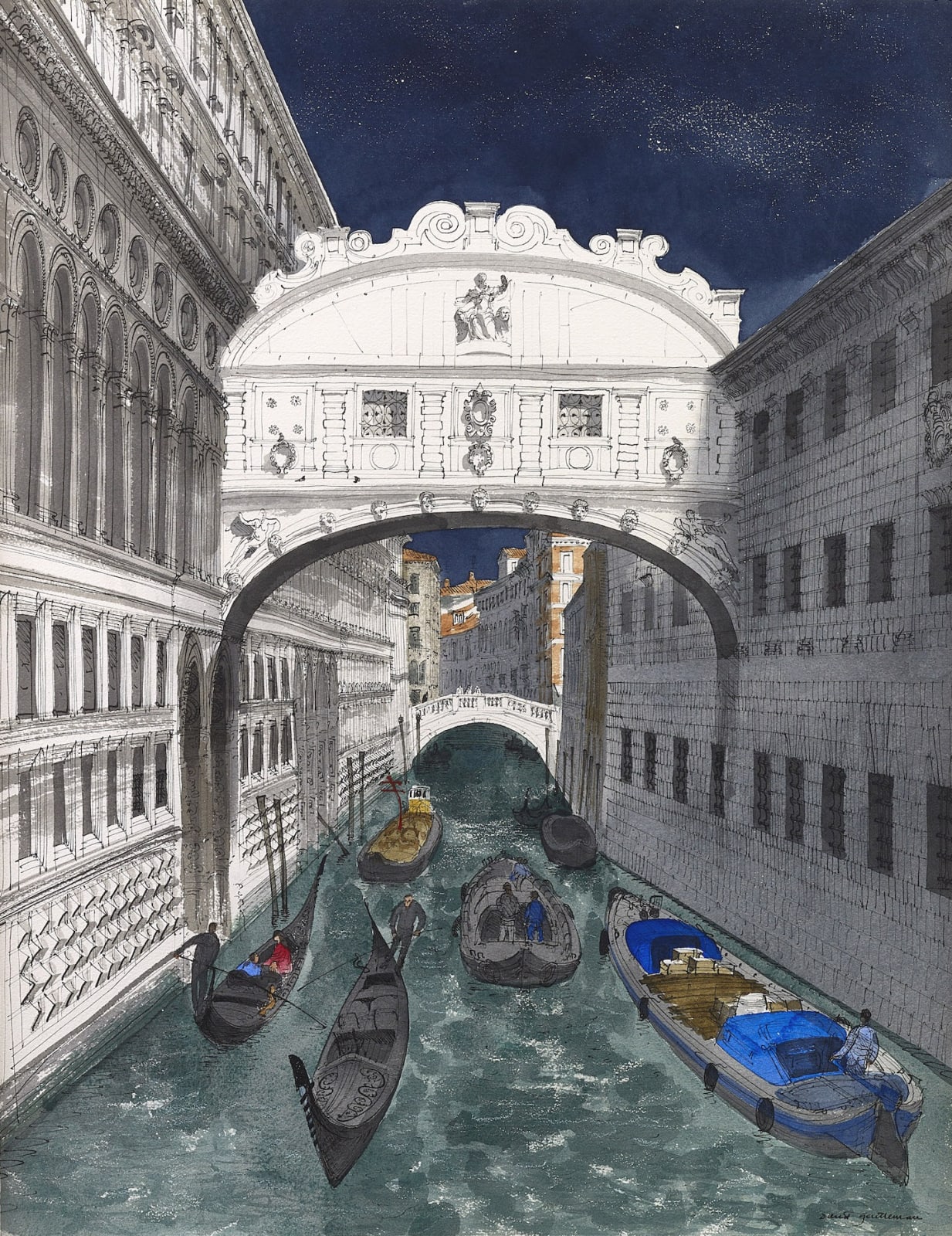 David Gentleman, The Bridge of Sighs, Venice, 1997