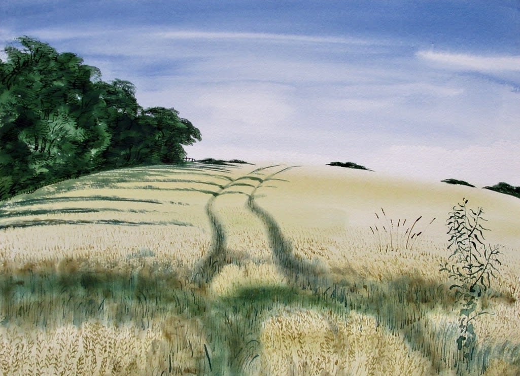 David Gentleman, Huntingfield: fields south of the church, 2006