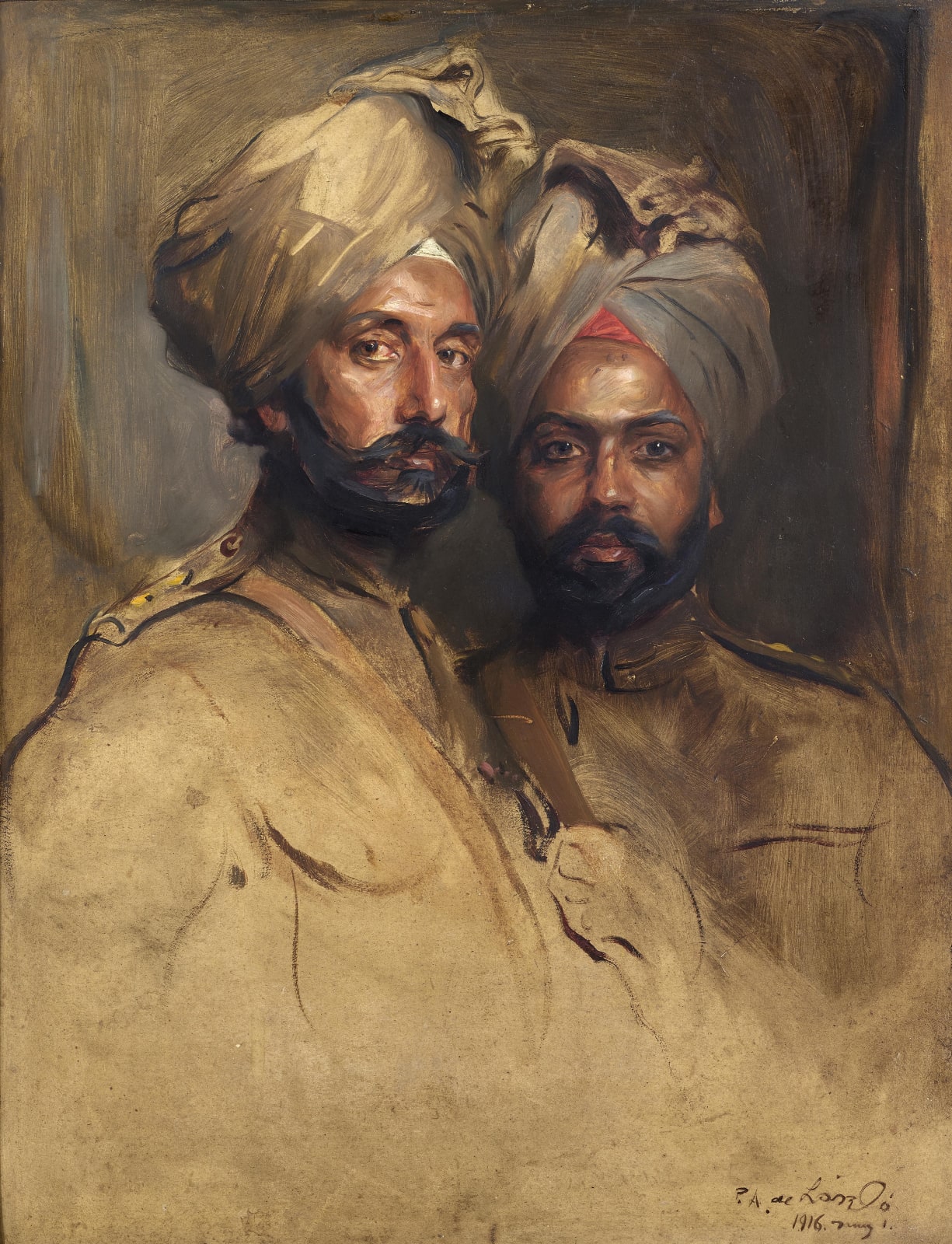 Philip De Laszló, Risaldar Jagat Singh and Ressaidar Man Singh (Two Cavalry Officers of the Indian Expeditionary Force), 1916