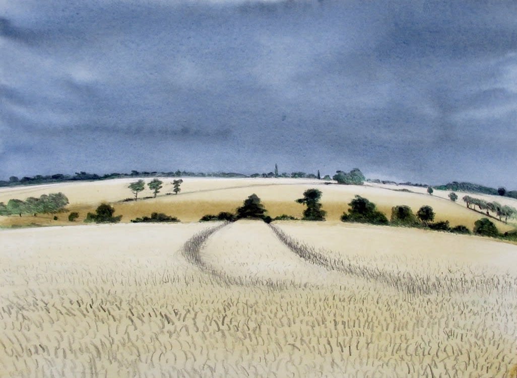 David Gentleman, Huntingfield: fields looking north, 2016