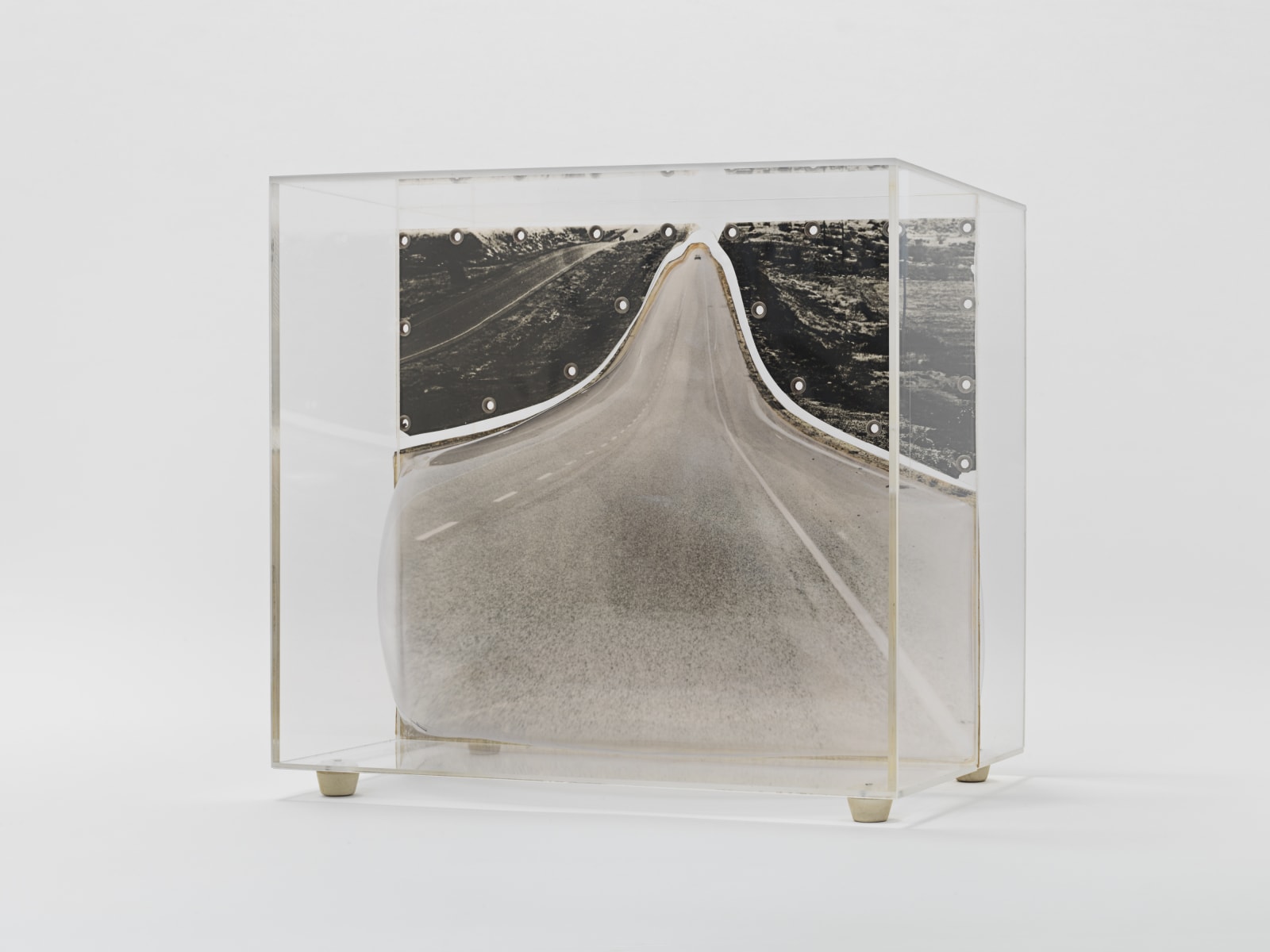 Carl Cheng, Road Trip (1968). Film, molded plastic, plexiglass, 10 7/8 x 11 7/8 x 11 1/4 inches. Courtesy of...