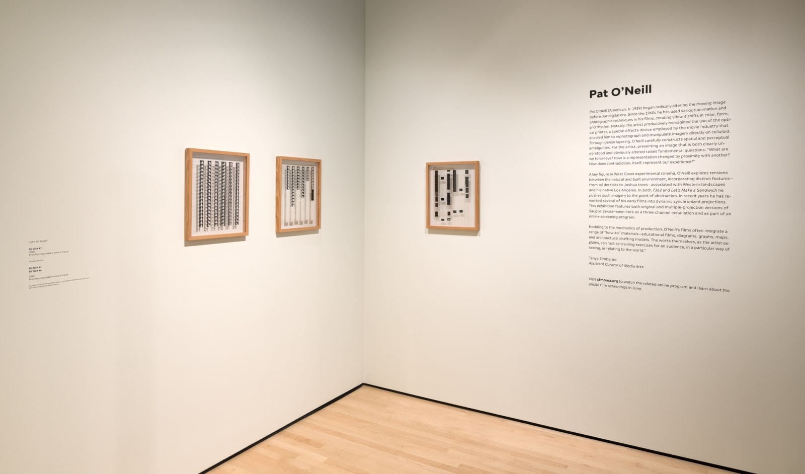 Pat O'Neill, Three Answers (2019) (installation view). Courtesy of San Francisco Museum of Modern Art, CA.
