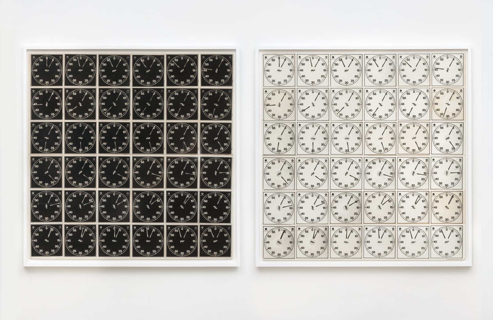 Lew Thomas, "TIME EQUALS 36 EXPOSURES (negative and positive sections)," (1971).