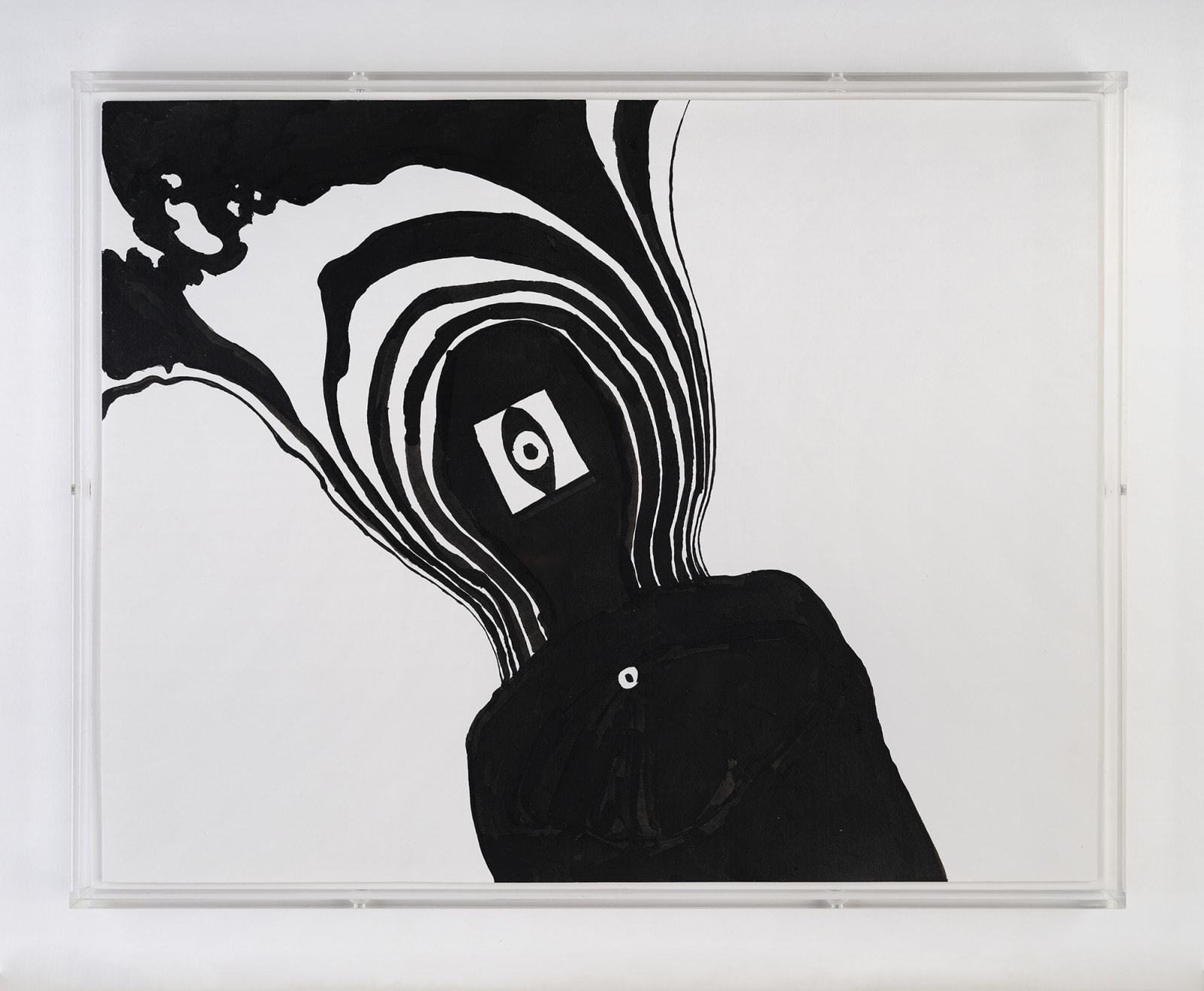 James Hugget Amplifier II 2021 Ink on paper in Perspex 29.5 x 37.5 cm (framed)