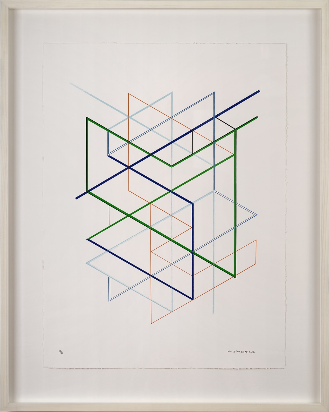 Monir Farmanfarmaian Untitled 2018 Silkscreen print on paper Edition 22 / 30 102 x 81 cm framed