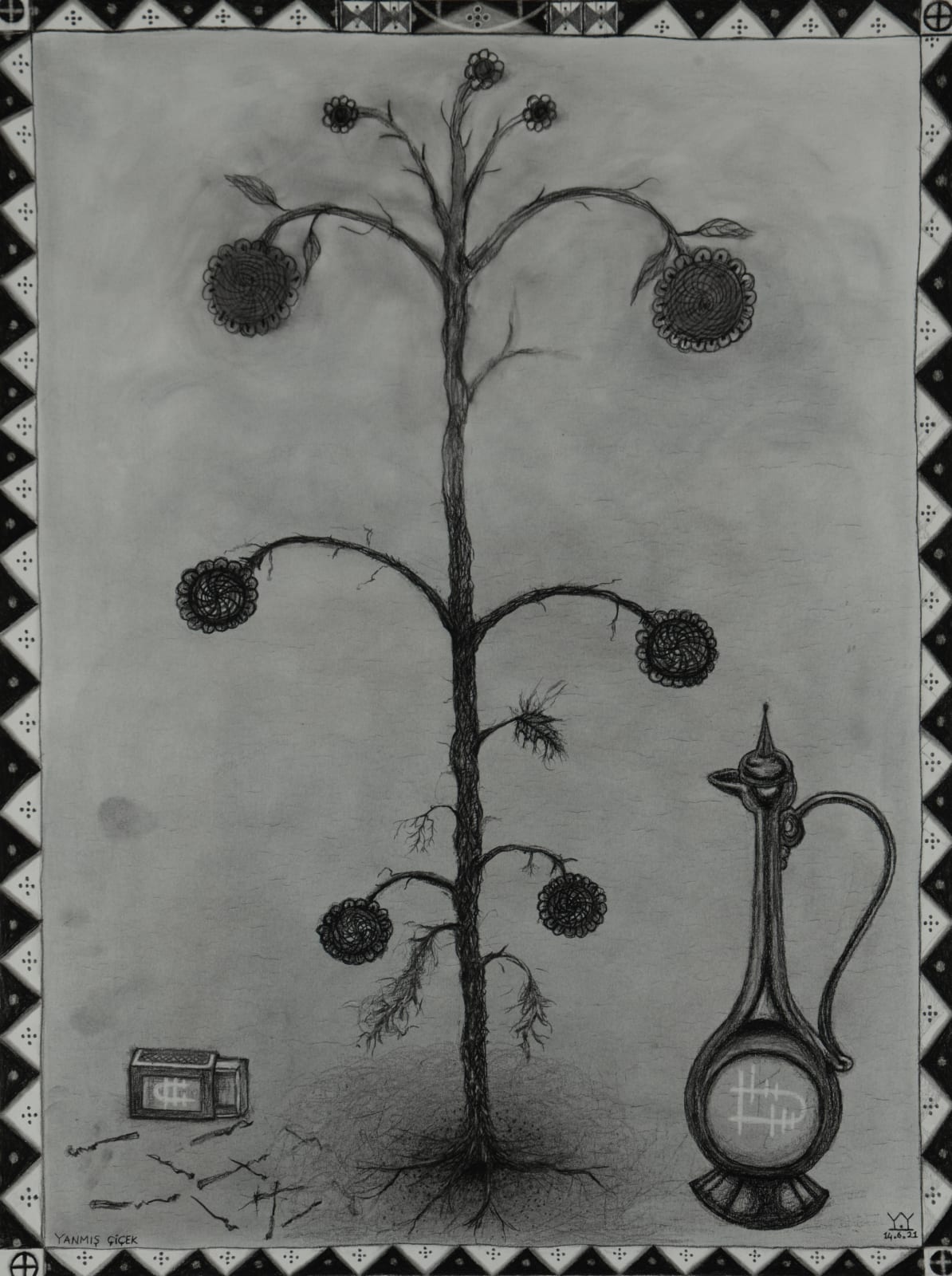 Yusa Yalcintas, Burnt flower, 2022