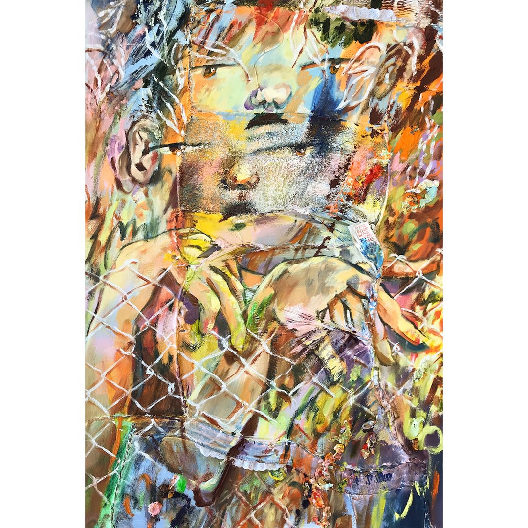 Alya Hatta Her foot was over the line 2022 Oil on Canvas 90 x 60 cm