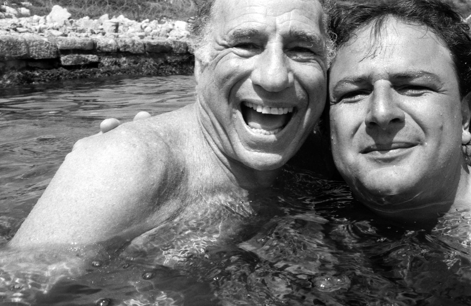 Jean Pigozzi Mel Brooks and Jean Pigozzi, Villa Dorane, Antibes, France, 1988