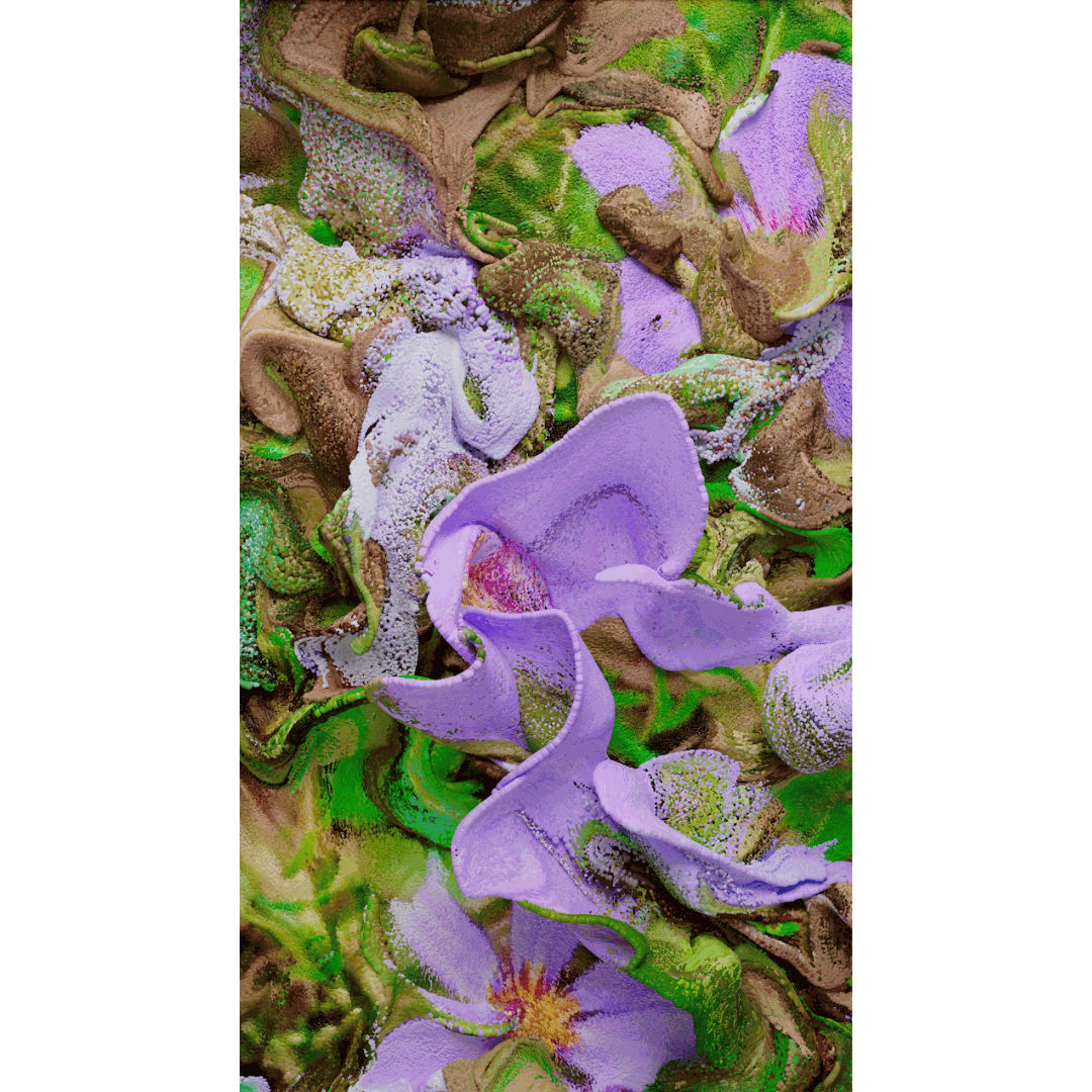 REFİK ANADOL Perennial Pigmentations, 2022 AI DATA PAINTING 3072 X 1728PX DURATION : 16 MINUTES (VIDEO LOOP) Edition of 5 plus 2 artist's proofs (#1/5)