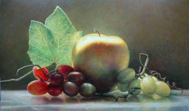 James Del Grosso Bridgehampton Apple Oil on canvas 71 x 117 cm