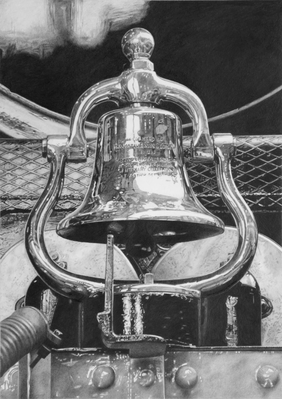 Roger Watt 'The Kings Bell' Graphite on paper 30 x 21 cm