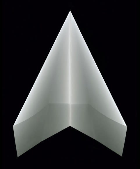 Edgar Martins, From the series Siloquies and Soliloquies on Death, Life and Other Interludes, Paper plane inspired on a letter written by an inmate in the early 1900's, which was thrown from a prison cell window, 2016