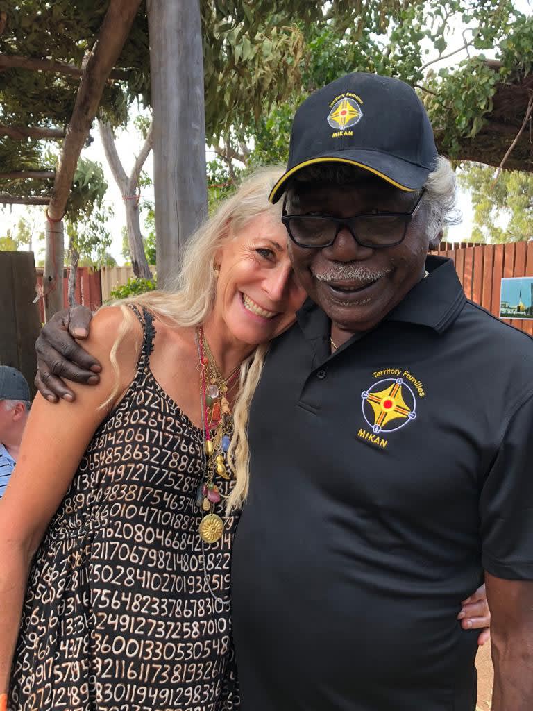 Rebecca Hossack with Terry Yumbulul in Garma