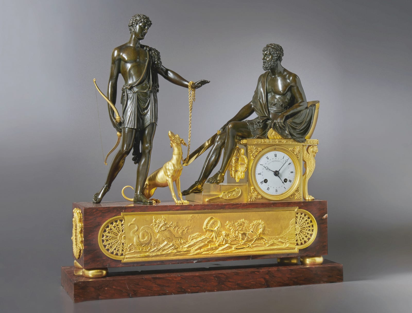 Pierre-François-Gaston Jolly, A Directoire mantel clock of eight day duration by Pierre-Francois-Gaston Jolly, Paris, date circa 1802-5