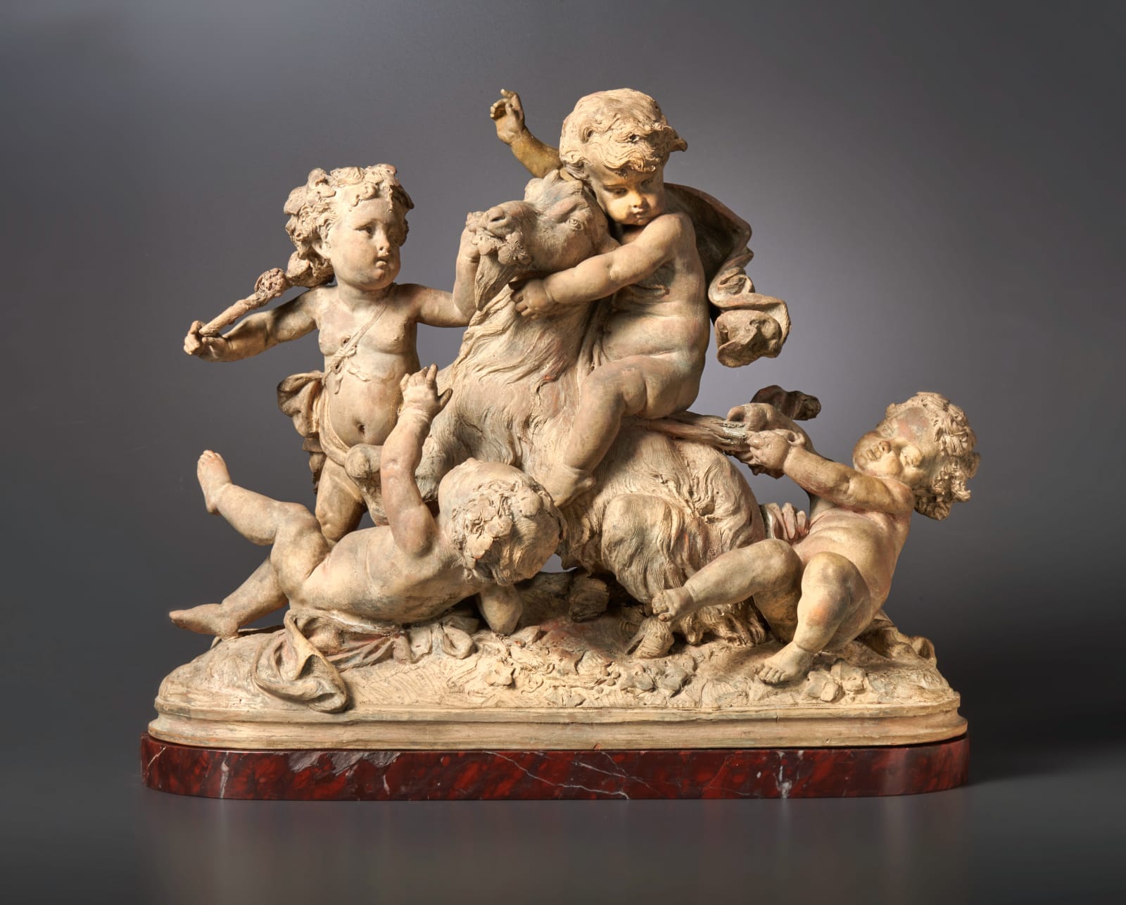 Albert-Ernest Carrier-Belleuse, A group of bacchic putti riding a goat by Albert-Ernest Carrier-Belleuse, Paris, date circa 1860
