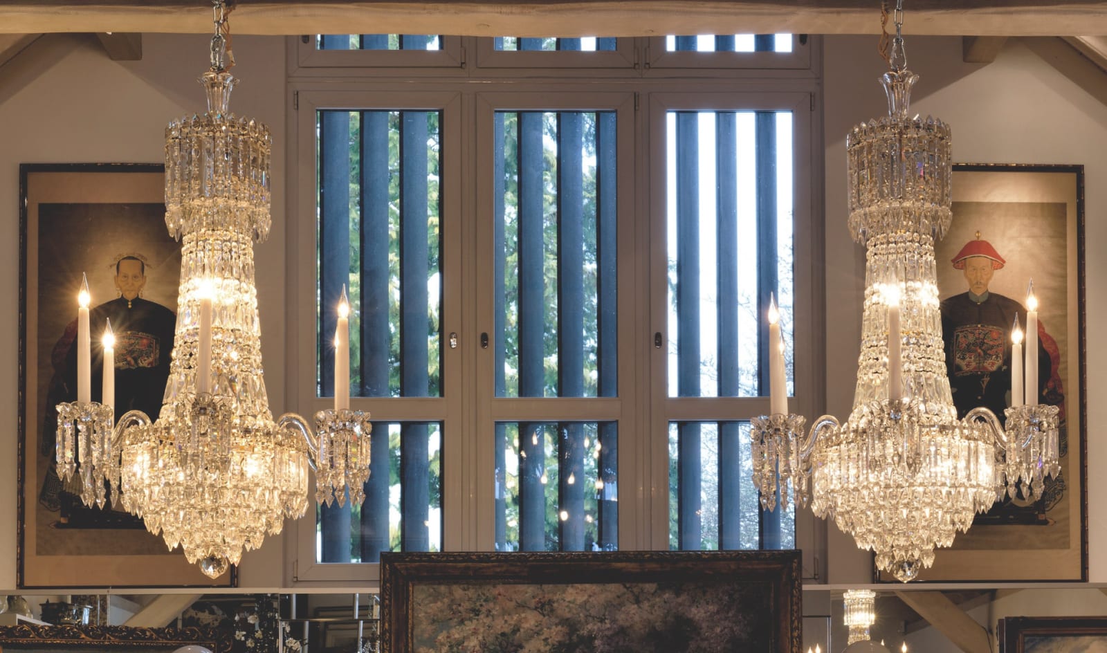John Blades (attributed to), A pair of Regency six-light chandeliers attributed to John Blades, London, date circa 1820